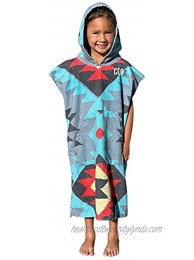 COR Surf Poncho Changing Towel Robe with Hood and Front Pocket for Kids Doubles Up As Beach Towel and Blanket Made of Quick Dry Microfiber Fits Ages 3-8 Years Old Tribal-Tech one Size fits Most