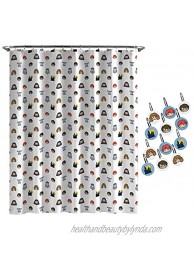 Harry Potter Hogwarts is My Home Shower Curtain & 12-Piece Hook Set & Easy Use Kids Bath Features Harry Ron Hermione Hagrid & Dumbledore Official Harry Potter Product