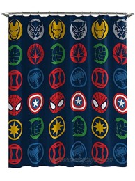 Jay Franco Marvel Avengers Shields Shower Curtain & Easy Care Fabric Kids Bath Curtain Features Captain America Iron Man Thor & Spiderman Official Marvel Product