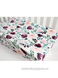 Baby Girls Boy Crib Bedding Changing Pad Cover Changing Table Pads Pink Wine Floral