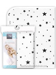 Kushies Deluxe Waterproof Changing Pad Liners 20 x 30 inches Baby Changing Table Liners Baby Changing Pads Diaper Changing Flat Liner Pad Waterproof Portable B&W Scribble Stars