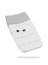 Sweet Jojo Designs Grey and White Boho Tribal Herringbone Arrow Unisex Boy or Girl Baby Nursery Changing Pad Cover for Gray Woodland Forest Friends Collection