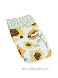 Sweet Jojo Designs Yellow Green and White Sunflower Boho Floral Girl Baby Nursery Changing Pad Cover Farmhouse Watercolor Flower