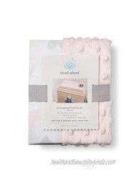 Wipeable Changing Pad Cover with Plush Sides Hearts -Cloud Island153; Pink Pink