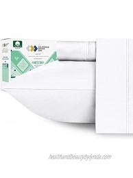 600 Thread Count 100% Cotton Sheets Pure White Extra Long-Staple Cotton Twin XL Sheets for Kids & Adults Fits Mattress 15'' Deep Pocket Sateen Weave Soft Cotton 3 Pc Bed Sheet Set