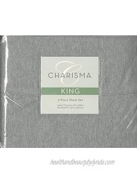 CMA Charisma Microfiber King 6-Piece Sheet Set Grey Heather Brushed for Extra Softness