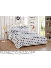Elegant Homes Construction Site Equipment Trucks Tractors Cranes Excavators Design 4 Piece Printed Sheet Set with Pillowcases Flat Fitted Sheet for Boys Kids # Construction Trucks Full Size