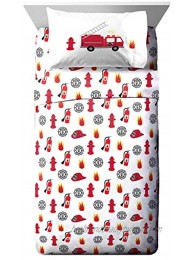 Jay Franco Trend Collector Go Fire Truck Go Full Sheet Set 4 Piece Set Super Soft and Cozy Kid’s Bedding Fade Resistant Microfiber Sheets