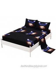 SDIII 4PC Basketball Sheet Sets Full Size Sport Bedding Sheet Sets with Flat Fitted Sheet for Boys Girls and Teens Full New Basketball