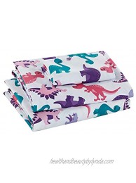 Sheet Set Dinosaur Land Pink for Girls and Kids Purple Turquoise Pink Dinosaurs Print New # Dinosaur Land Pink Twin Sheet