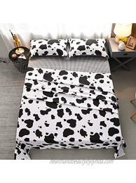 Teinopalpus Bed Sheet Set- Lightweight Super Soft Easy Care Microfiber 1500 Teen Bedding Boys Girls Cow Print Twin 4 Piece