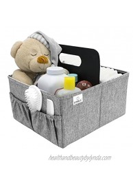 Sorbus Baby Diaper Caddy Organizer Nursery Essentials Storage Bin for Diapers Wipes & Toys Newborn & Infant Portable Car Travel Storage Bag Changing Table Organizer Great Baby Shower Gift Gray