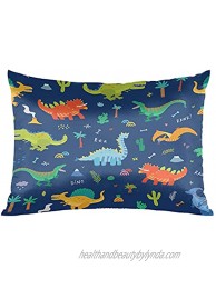 Dinosaur Satin Pillowcase Cute Dinosaur Body Pillow Cover for Skin and Hair Health Smooth Breathable Silky Pillowcase with Envelope Closure No Zipper for Boys Girls Home Bed Sofa 1 Pack 20x26 Inches
