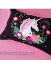 iAsteria Unicorn Comforter Bedding Set,2 Piece Kids Quilted Comforter Cartoon 3D Unicorn Pink Black BeddingTencel Cotton Soft and Breathable for Girls Black Twin