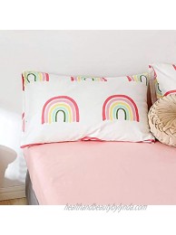 Rainbow Print Pillowcases Set Cotton Kids Girls Pillow Shams of 2 Standard Queen Pillow Covers for Kids Boys Teens .Home Bedding Decorative Pillowcases Envelope Closure 2 Pieces 20"×26"