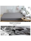 OTOB 100% Cotton Solid Children Fitted Sheets Soft Single Deep Fitted Bed Sheet Twin Full Queen Size Twin Grey